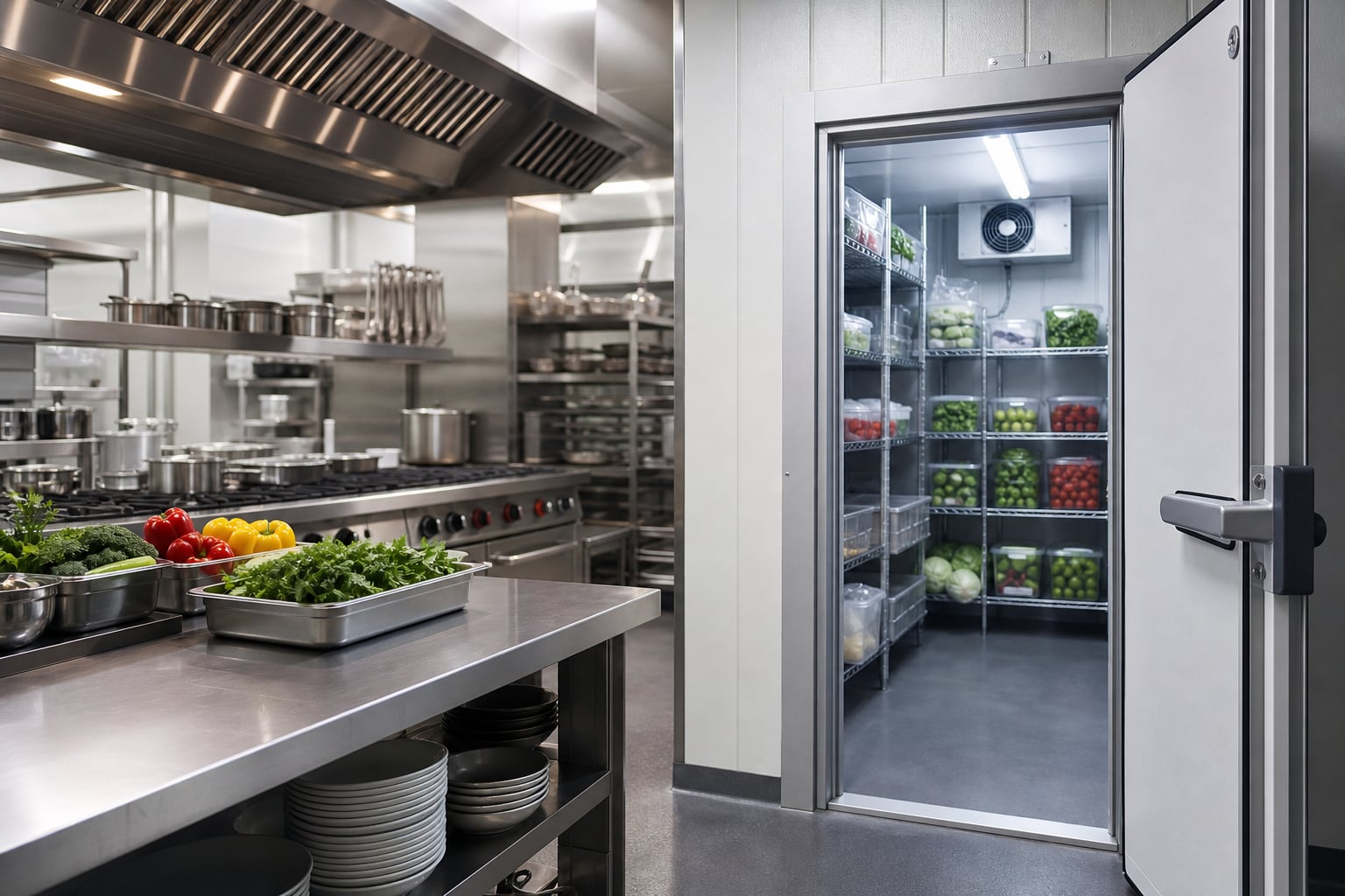 Hospitality kitchen cold room ready for service