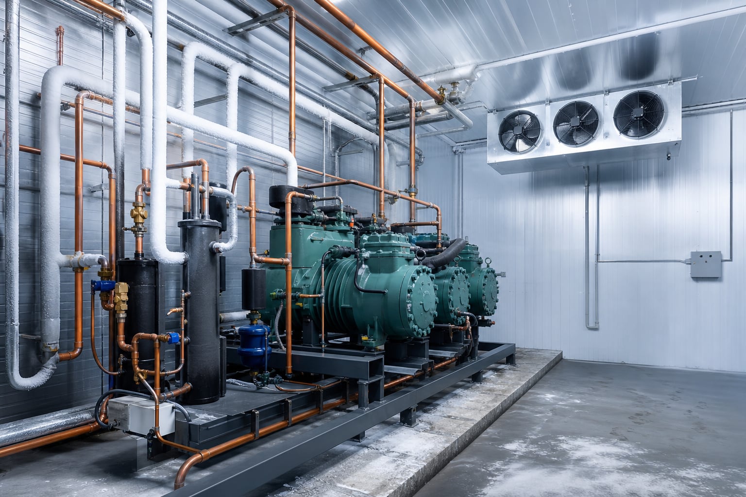Commercial freezer plant ready for breakdown diagnosis