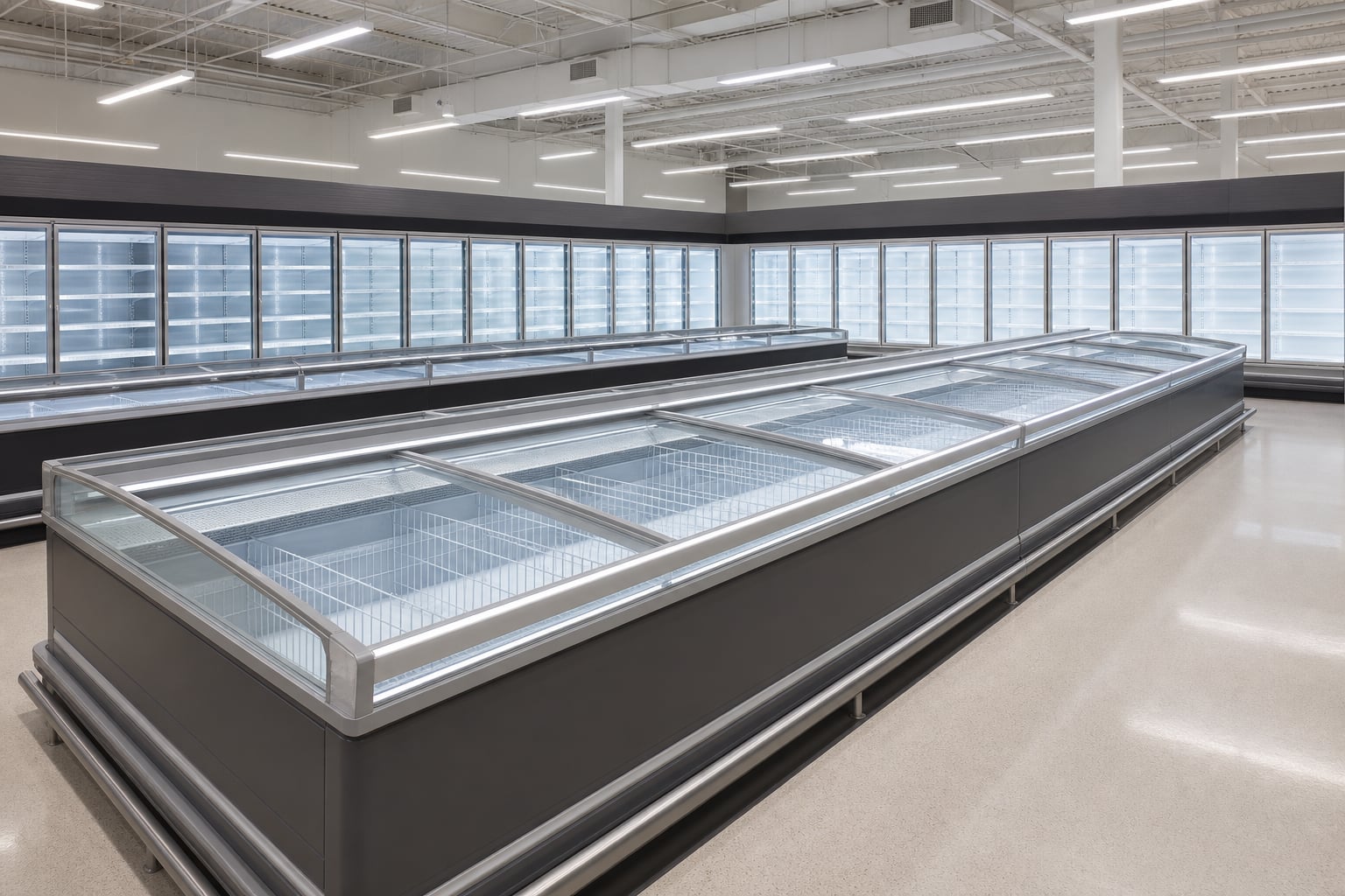 Wide view of Barnstaple retail frozen cabinets