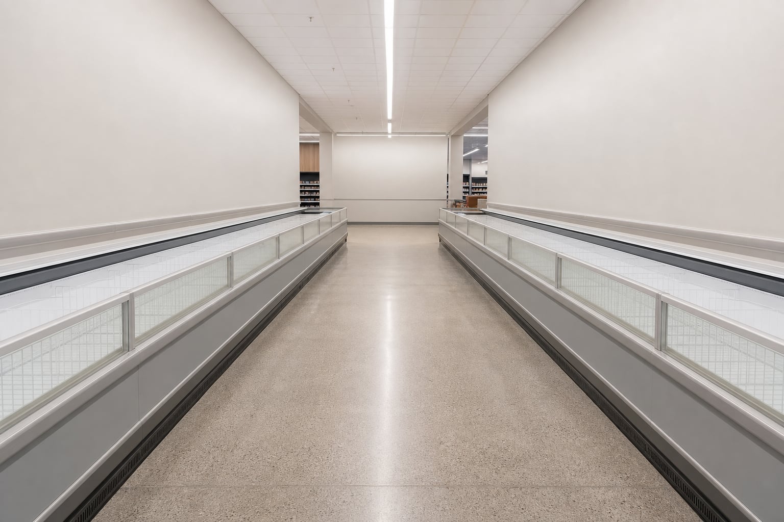 Opposite angle of the retail freezer well