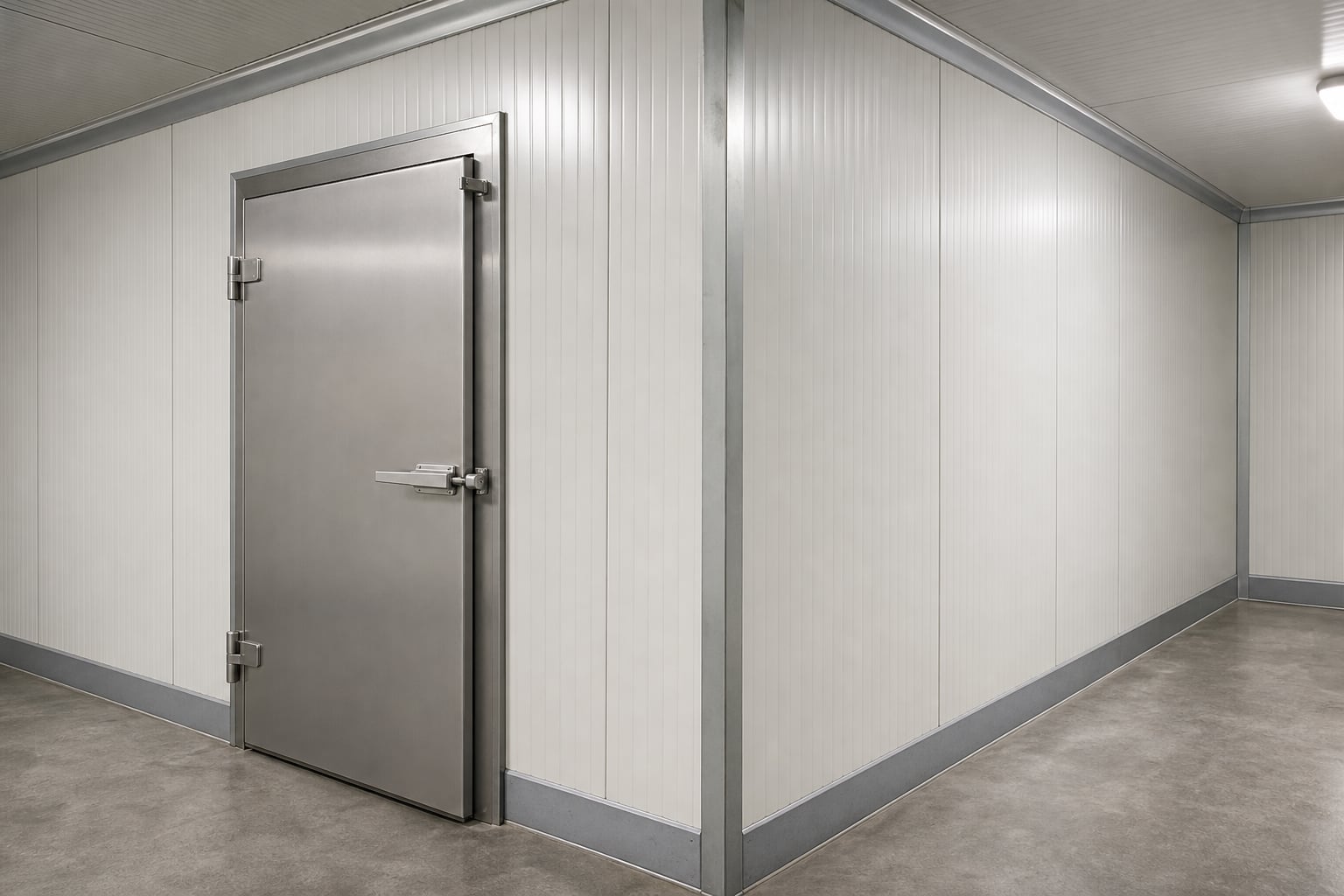 Opposite angle of the fish cold store room