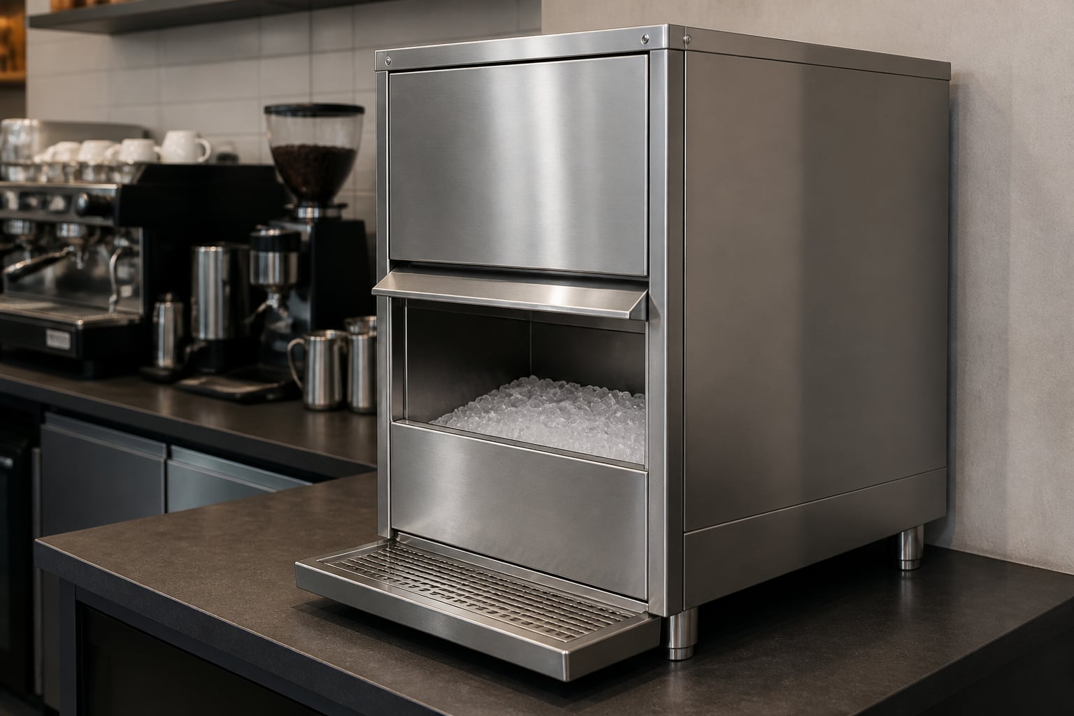 Opposite angle of the café ice machine