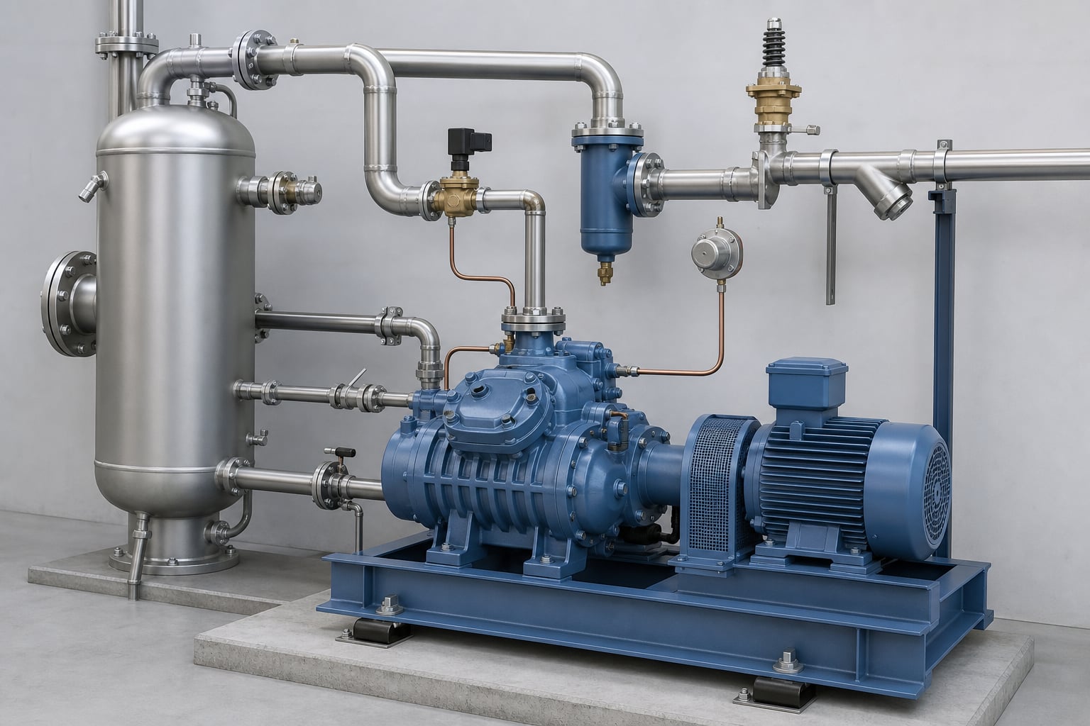 Compressor plant detail on butcher freezer line