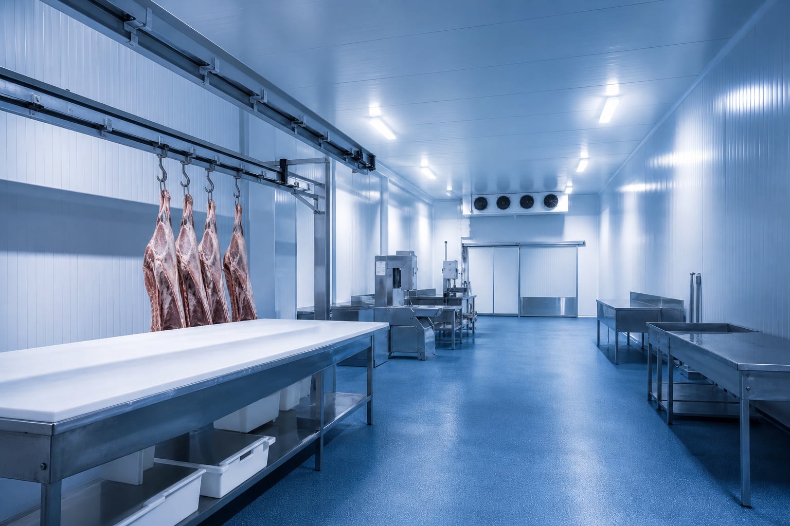 Opposite angle of butcher freezer cabinets